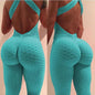 Yoga Jumpsuit Cross Design Backless Tracksuit Full Bodysuit EHAD +