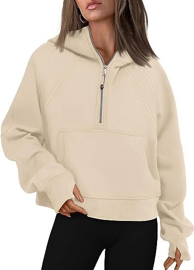 Zipper Hoodies Sweatshirts With Pocket Loose Sport Tops Long Sleeve Pullover Sweaters Winter Fall Outfits Women Clothing EHAD +
