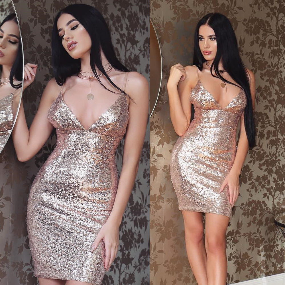 Strap sequin dress EHAD +