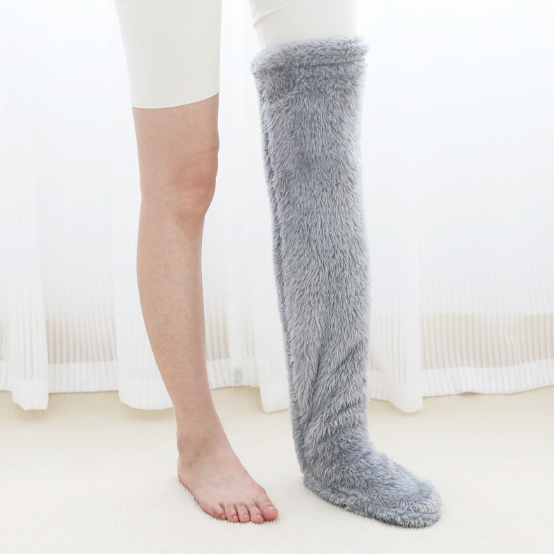 Over Knee High Fuzzy Long Socks Winter Warm Cold Leg Knee Joint Cold-proof Stockings Home Floor Sleeping Socks EHAD +