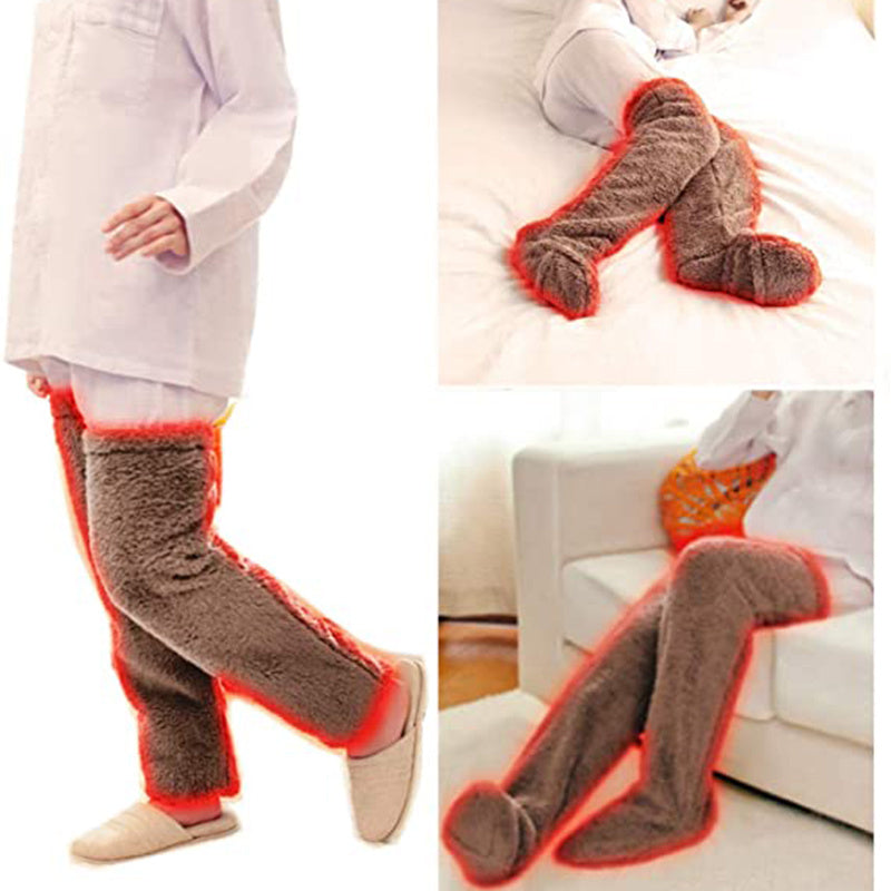Over Knee High Fuzzy Long Socks Winter Warm Cold Leg Knee Joint Cold-proof Stockings Home Floor Sleeping Socks EHAD +