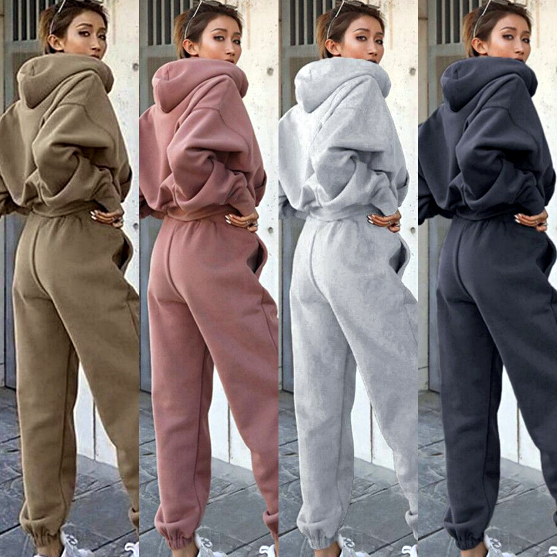 New Style Autumn And Winter Women's New Casual Hoodie Coat Sports Suit EHAD +