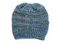 Mixed Color Knitted Wool Hat Ladies Non-labeled Ponytail Hat EHAD +