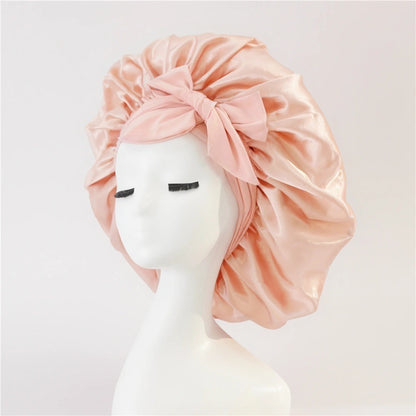 New Silk Bonnet For Sleeping Women Satin Bonnet Hair Bonnet Night Sleep Cap Scarf Wrap For Curly Hair With Tie Band For Curly Hair EHAD +