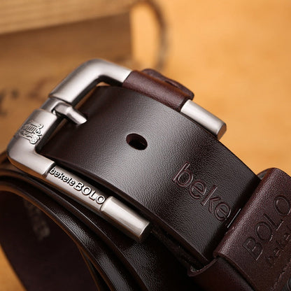 New Creative Belt Men's Leather Belt Factory Direct Sales Cowhide Belt Pin Buckle Belt EHAD +