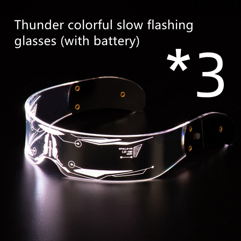 LED Luminous Glasses Party Bar Disco Punk Glasses Futuristic Style Festival Goggles Decoration Gifts EHAD +
