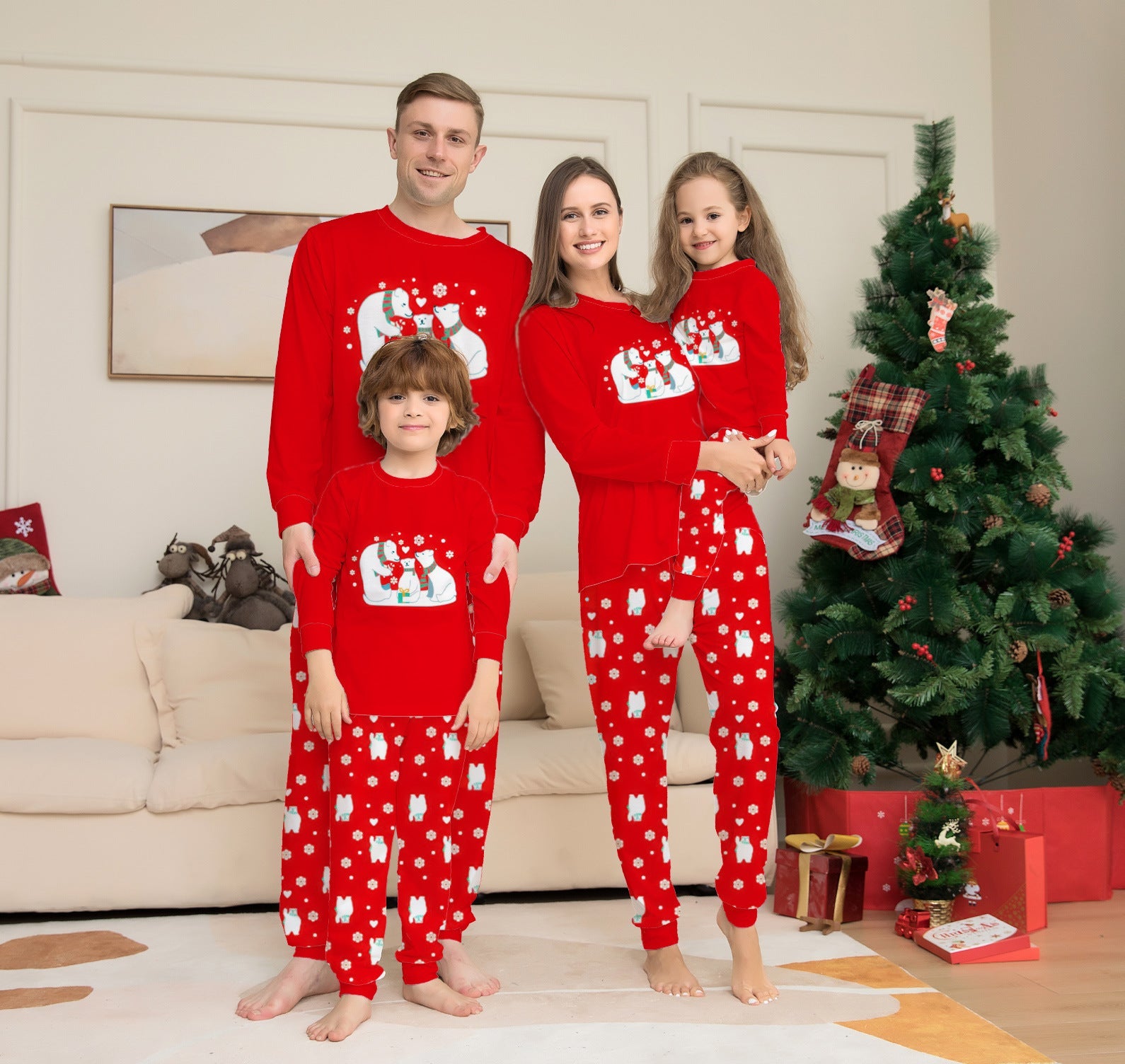 Christmas Family Pajamas Matching Sets Christmas Sleepwear Parent-Child Pjs Outfit For Christmas Holiday Xmas Party EHAD +