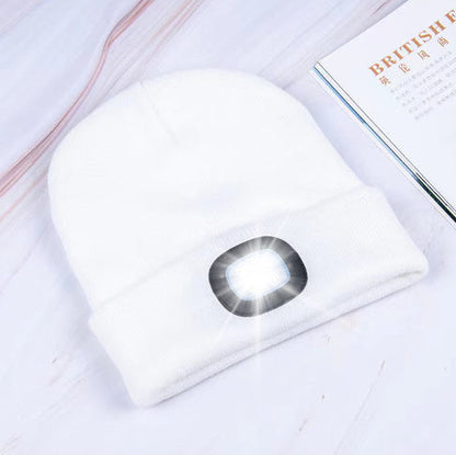 LED Knit Hat Button Cell Type Knitted Hat With Light Glowing EHAD +
