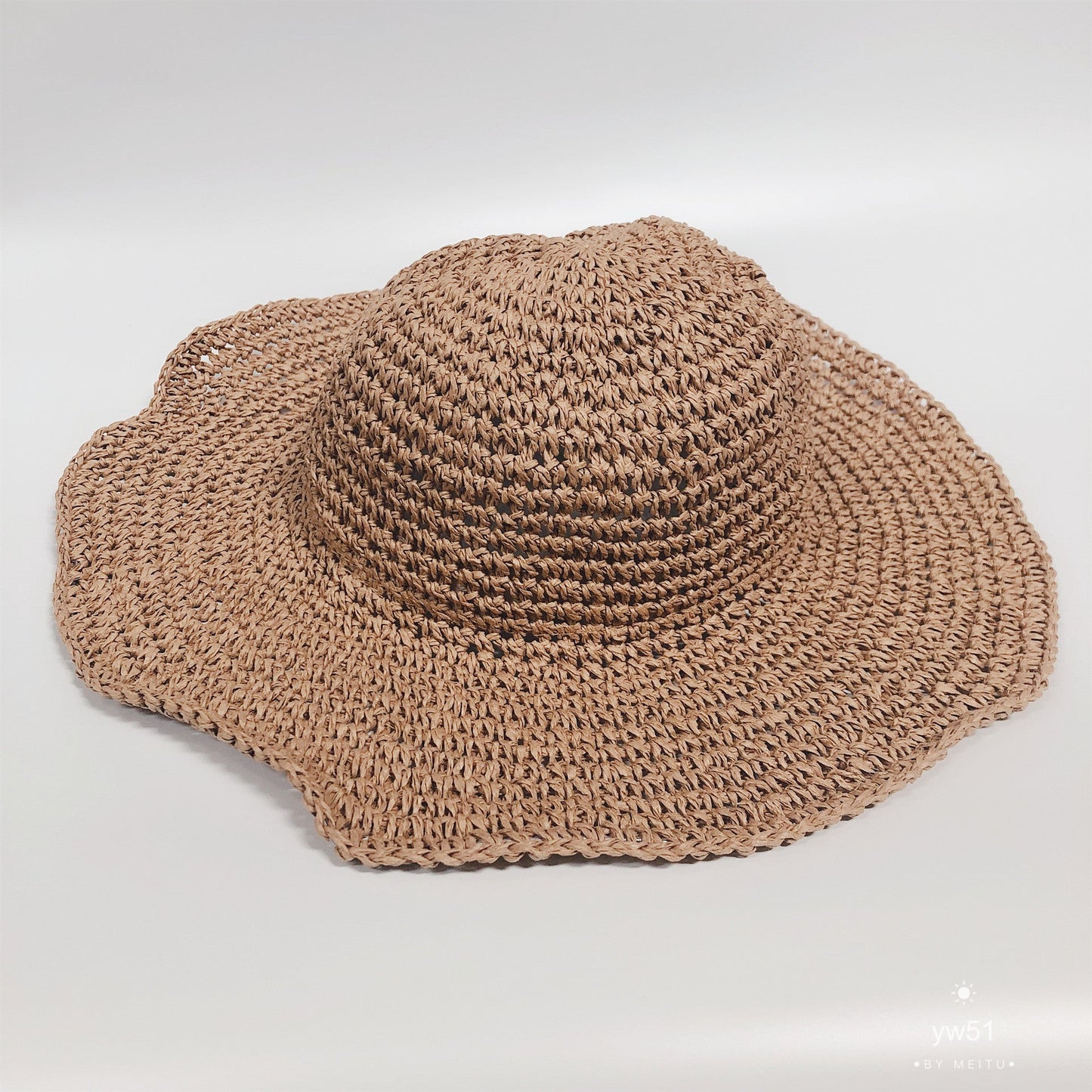 Summer Outing Sunscreen Hat for Women with Foldable Straw Hats Holiday Cool Hat Beach Hat EHAD +