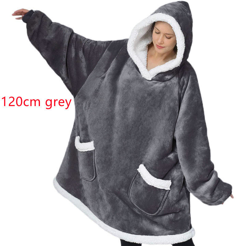 Winter TV Hoodie Blanket Winter Warm Home Clothes Women Men Oversized Pullover With Pockets EHAD +