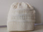 Mixed Color Knitted Wool Hat Ladies Non-labeled Ponytail Hat EHAD +