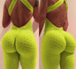 Yoga Jumpsuit Cross Design Backless Tracksuit Full Bodysuit EHAD +