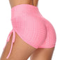 Drawstring Shorts Textured Butt Lift Gym Workout Slim Jogging Fitness Yoga Leggings Shorts EHAD +