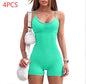 Spaghetti Strap Shorts Jumpsuit Sports Yoga Workout Tight Romper Women Fashion Fitness Sportwear EHAD +