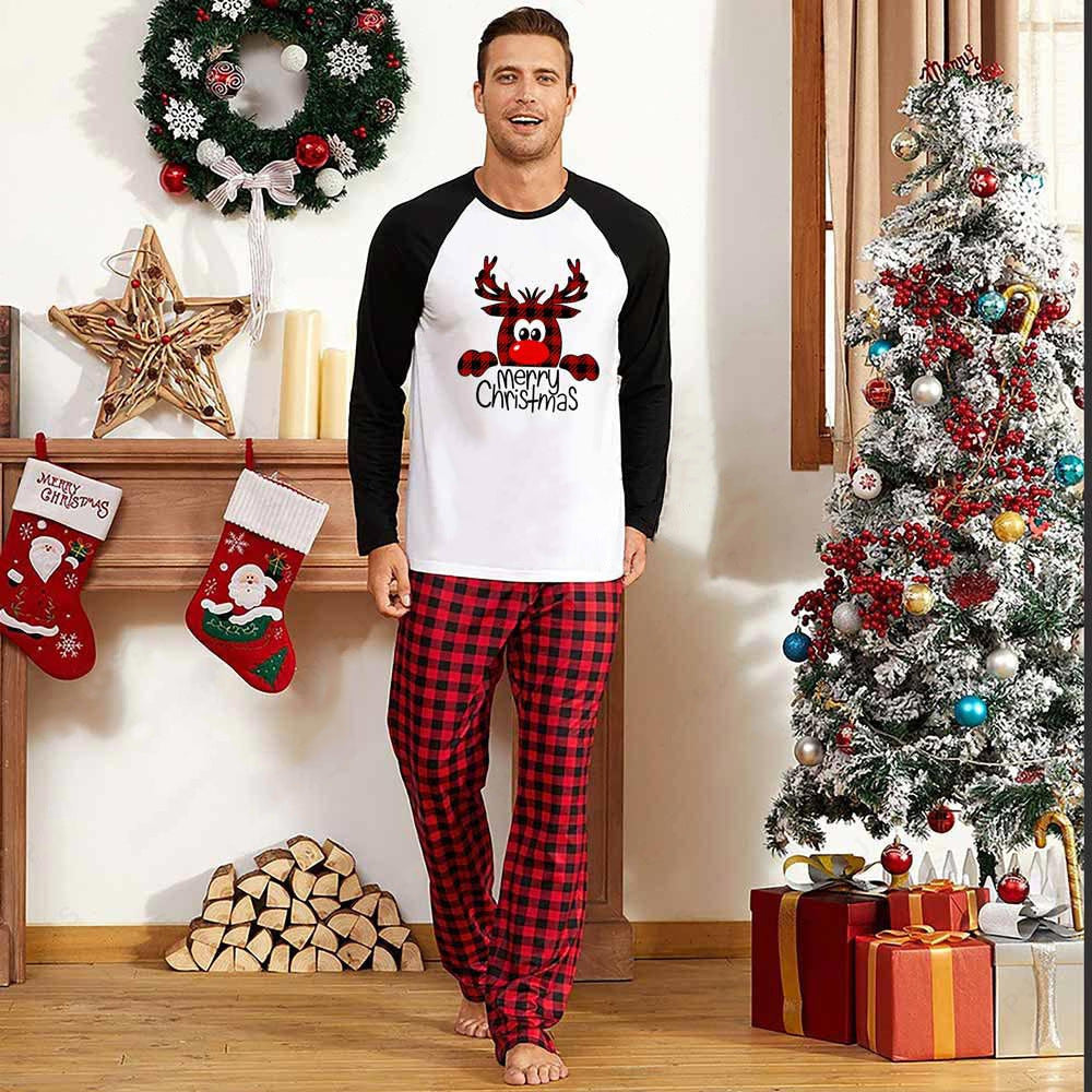 Family Christmas Pajamas Matching Sets Christmas Sleepwear Parent-Child Pjs Outfit For Christmas Holiday Xmas Party EHAD +