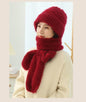 Women's Fleece-lined Scarf And Hat Winter Warm Knitted Hat Scarf EHAD +