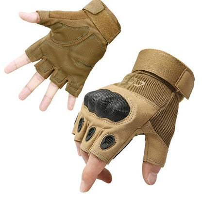 Tactical Gloves Army Military Men Gym Fitness Riding Half Finger Rubber Knuckle Protective Gear Male Tactical Gloves EHAD +