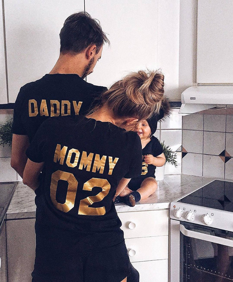 Parent-child Short-sleeved T-shirt Family Top EHAD +