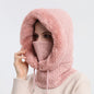 Winter Thick Plush Hat With Scarf Windproof Warm Knit Hats Hooded For Women EHAD +