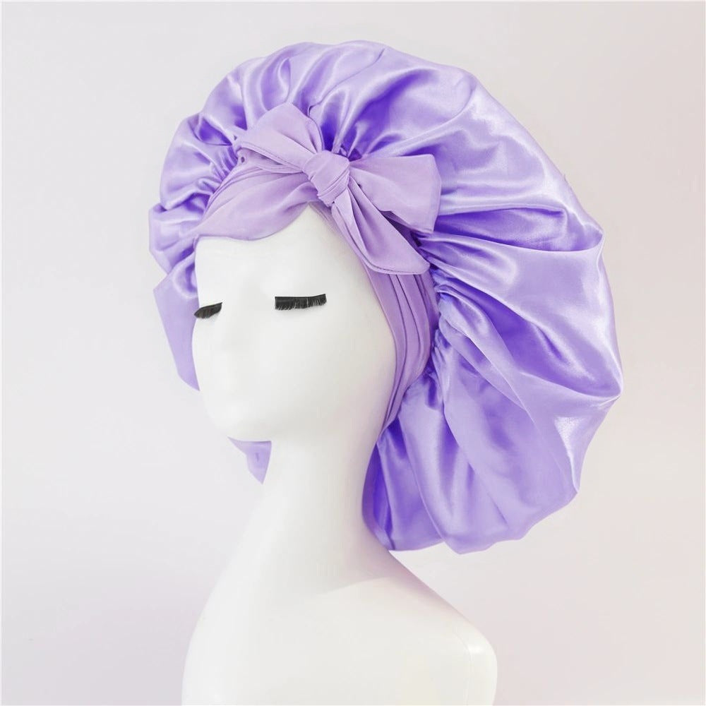 New Silk Bonnet For Sleeping Women Satin Bonnet Hair Bonnet Night Sleep Cap Scarf Wrap For Curly Hair With Tie Band For Curly Hair EHAD +