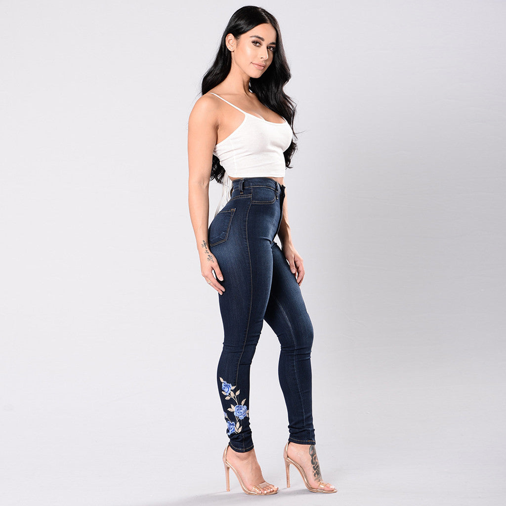 European and American embroidered jeans EHAD +