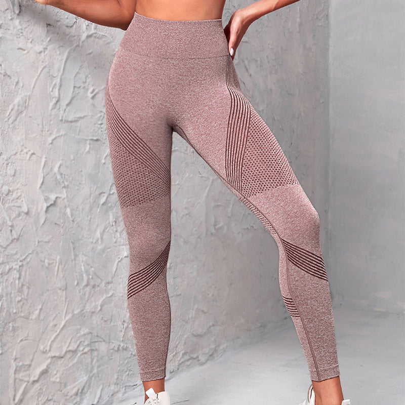 High Waist Seamless Yoga Pants Women's Solid Color Dot Striped Print Butt Lifting Leggings Fitness Running Sport Gym Legging Outfits EHAD +