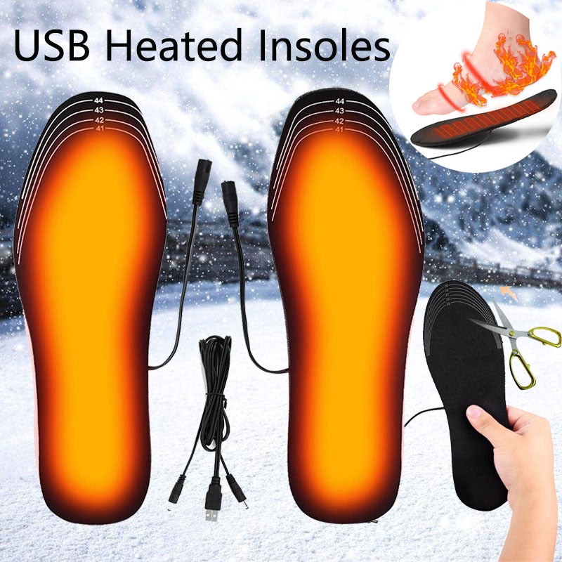USB Heated Shoes Insoles Can Be Cut Winter Warm Heating Insoles Pad Feet For Boots Sneaker Shoes EHAD +