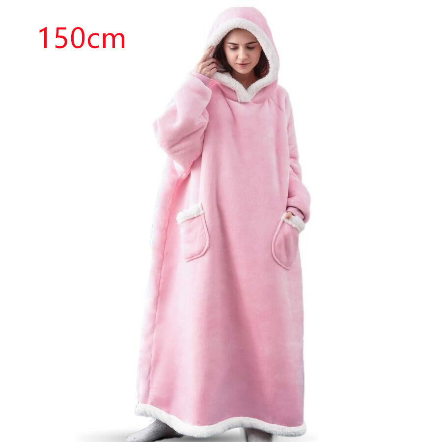 Winter TV Hoodie Blanket Winter Warm Home Clothes Women Men Oversized Pullover With Pockets EHAD +