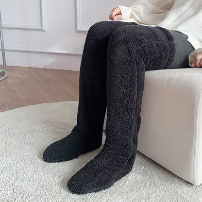 Over Knee High Fuzzy Long Socks Winter Warm Cold Leg Knee Joint Cold-proof Stockings Home Floor Sleeping Socks EHAD +