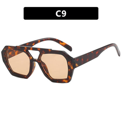 Ins Big Frame Leopard Sunglasses Summer Sunshade Beach Vacation Glasses EHAD +