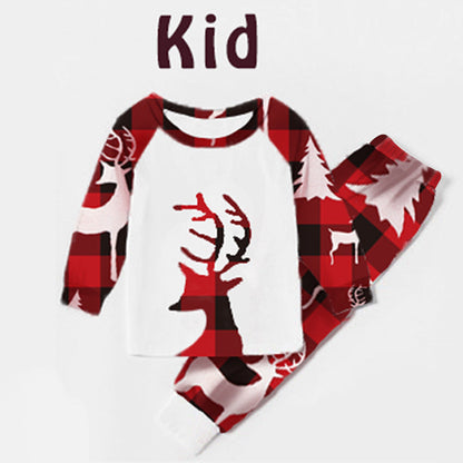 Christmas European And American Christmas Deer Head Print Parent-child Home Service Suit EHAD +