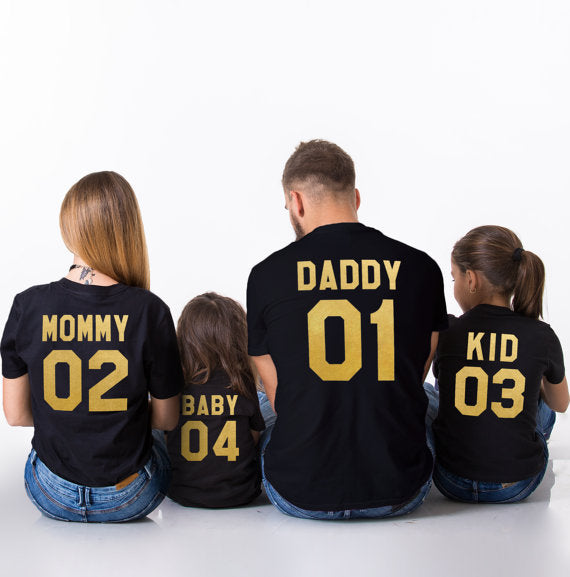 Parent-child Short-sleeved T-shirt Family Top EHAD +
