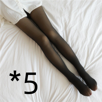 Fake Translucent Plus Size Leggings Fleece Lined Tights Fall And Winter Warm Fleece Pantyhose Women Fleece Lined Pantyhose Thermal Winter Tights EHAD +