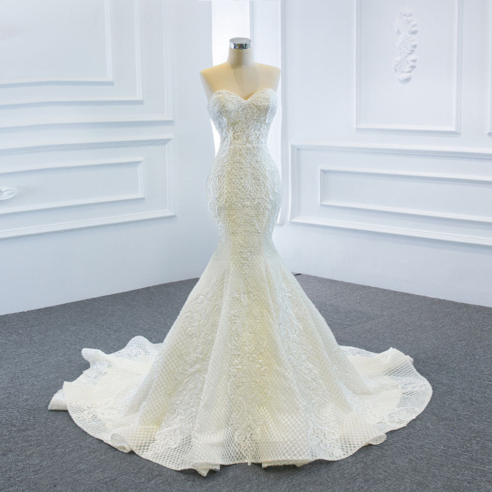 The Wedding Dress Wears Two Fishtail Tail Tube Tops, The Temperament Is Thin And Dreamy EHAD +