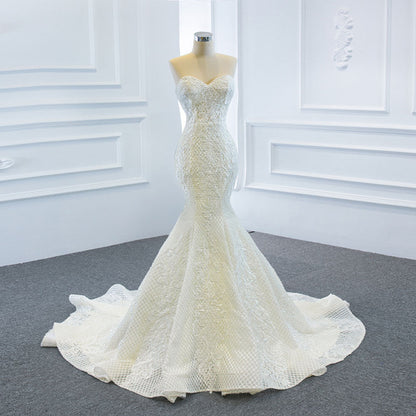 The Wedding Dress Wears Two Fishtail Tail Tube Tops, The Temperament Is Thin And Dreamy EHAD +