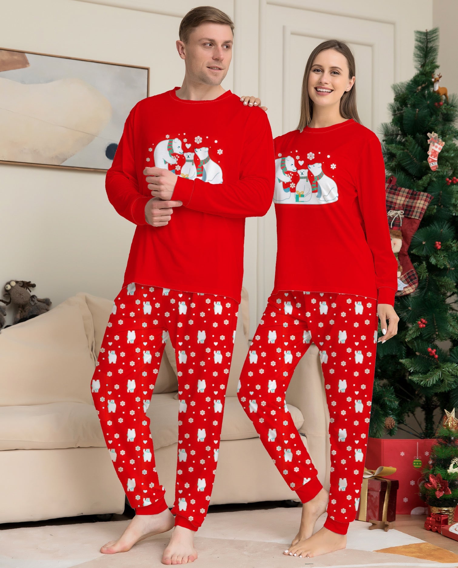 Christmas Family Pajamas Matching Sets Christmas Sleepwear Parent-Child Pjs Outfit For Christmas Holiday Xmas Party EHAD +