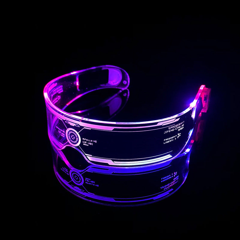 LED Luminous Glasses Party Bar Disco Punk Glasses Futuristic Style Festival Goggles Decoration Gifts EHAD +