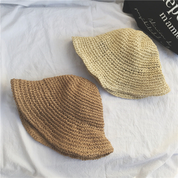 Summer Outing Sunscreen Hat for Women with Foldable Straw Hats Holiday Cool Hat Beach Hat EHAD +