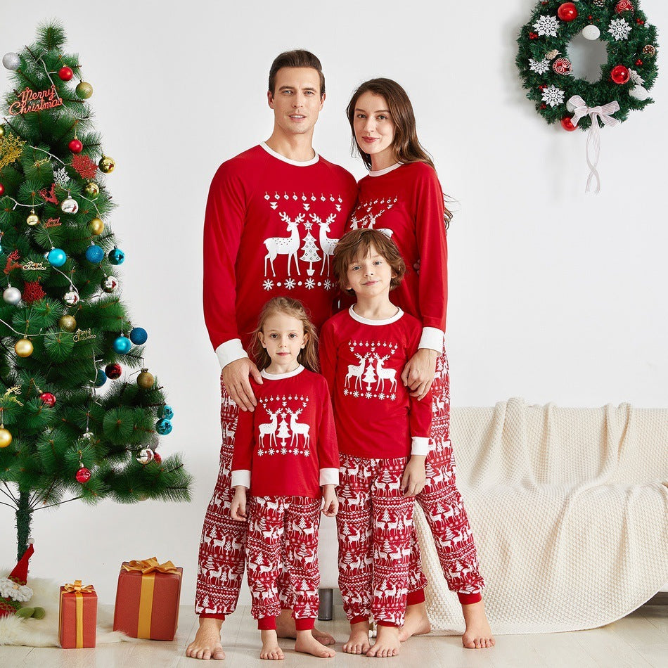 Printed Parent Child Home Service Set Pajamas EHAD +
