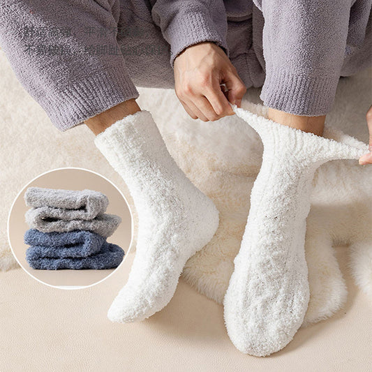 Winter Warm Fuzzy Coral Fleece Socks Women Men Velvet Thickened Home Sleepping Floor Socks EHAD +