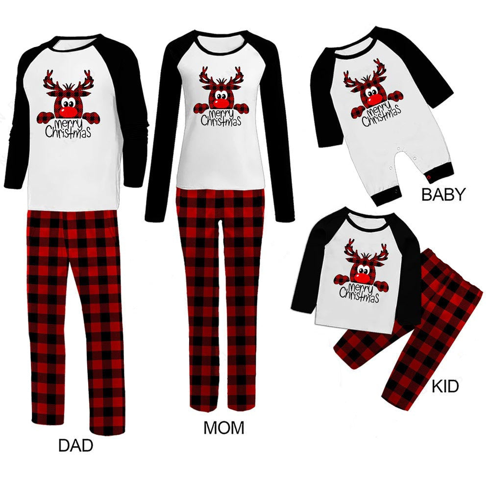 Family Christmas Pajamas Matching Sets Christmas Sleepwear Parent-Child Pjs Outfit For Christmas Holiday Xmas Party EHAD +