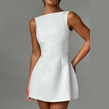 Sexy Slim-fitting Backless Dress Summer Sleeveless Short Dresses EHAD +