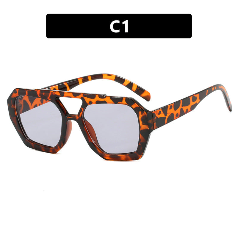 Ins Big Frame Leopard Sunglasses Summer Sunshade Beach Vacation Glasses EHAD +