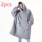 Hoodie Sweatshirt With Big Pocket Tops Sweater Comfortable Loose Double-Sided Fleece Thicker Wearable Blanket EHAD +