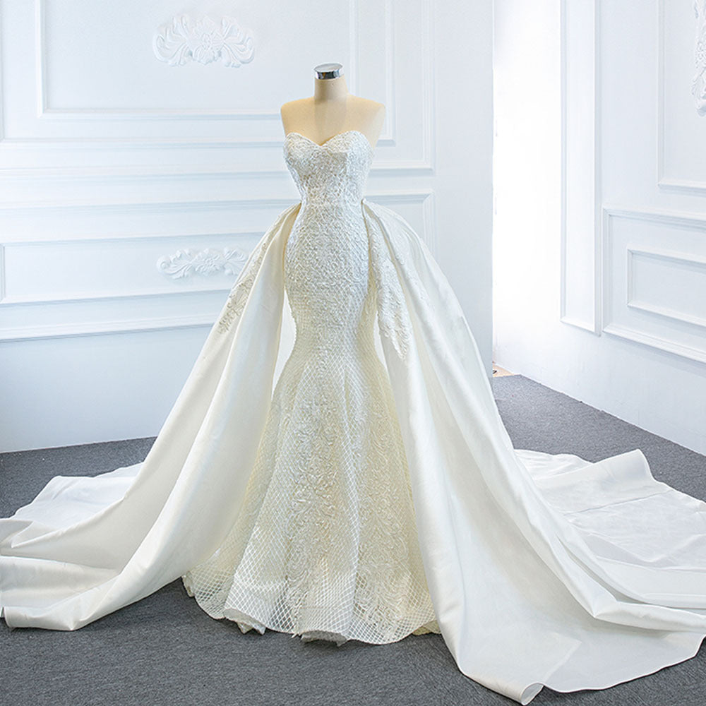 The Wedding Dress Wears Two Fishtail Tail Tube Tops, The Temperament Is Thin And Dreamy EHAD +