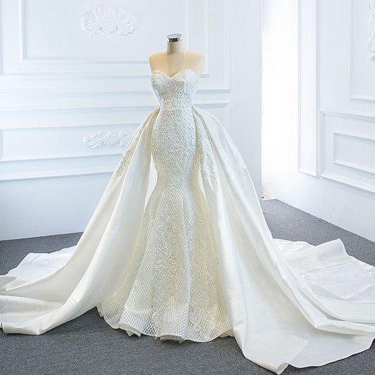 The Wedding Dress Wears Two Fishtail Tail Tube Tops, The Temperament Is Thin And Dreamy EHAD +