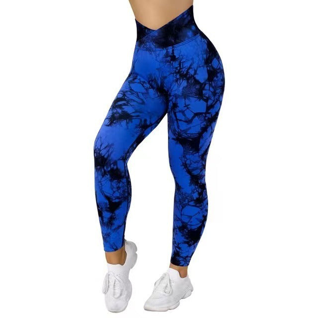 Seamless Tie Dye Leggings Women Yoga Pants Push Up Sport Fitness Running Gym Leggings EHAD +