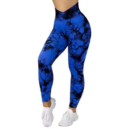 Seamless Tie Dye Leggings Women Yoga Pants Push Up Sport Fitness Running Gym Leggings EHAD +