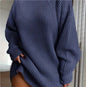Solid Turtleneck Long Sweater Winter Warm Women Sweater Dress EHAD +