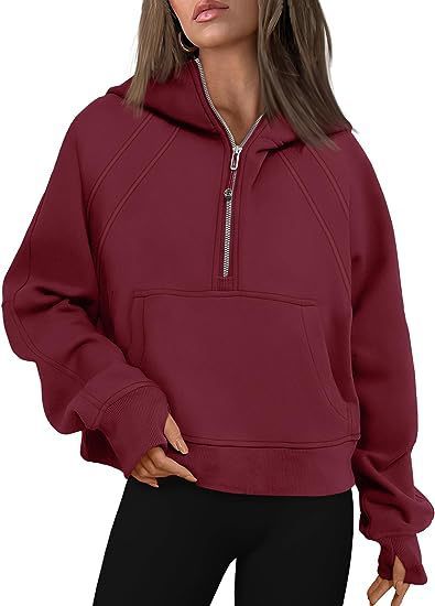 Zipper Hoodies Sweatshirts With Pocket Loose Sport Tops Long Sleeve Pullover Sweaters Winter Fall Outfits Women Clothing EHAD +